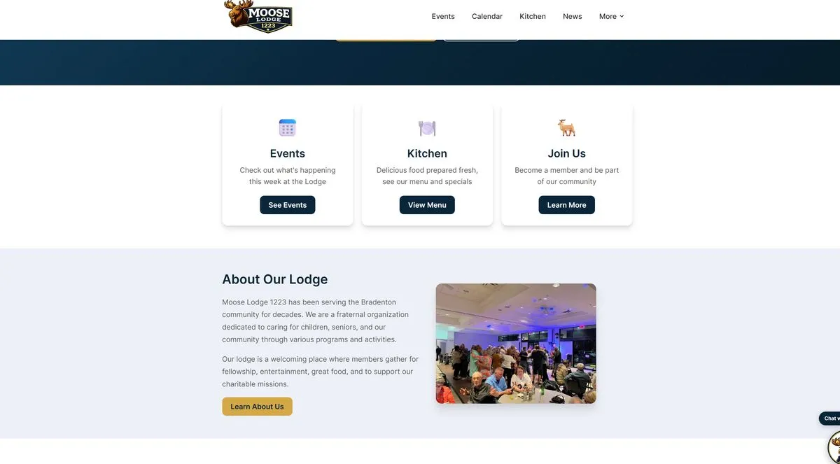 Moose Lodge 1223 Launches a New Website Built for Members, Staff, and the Real World
